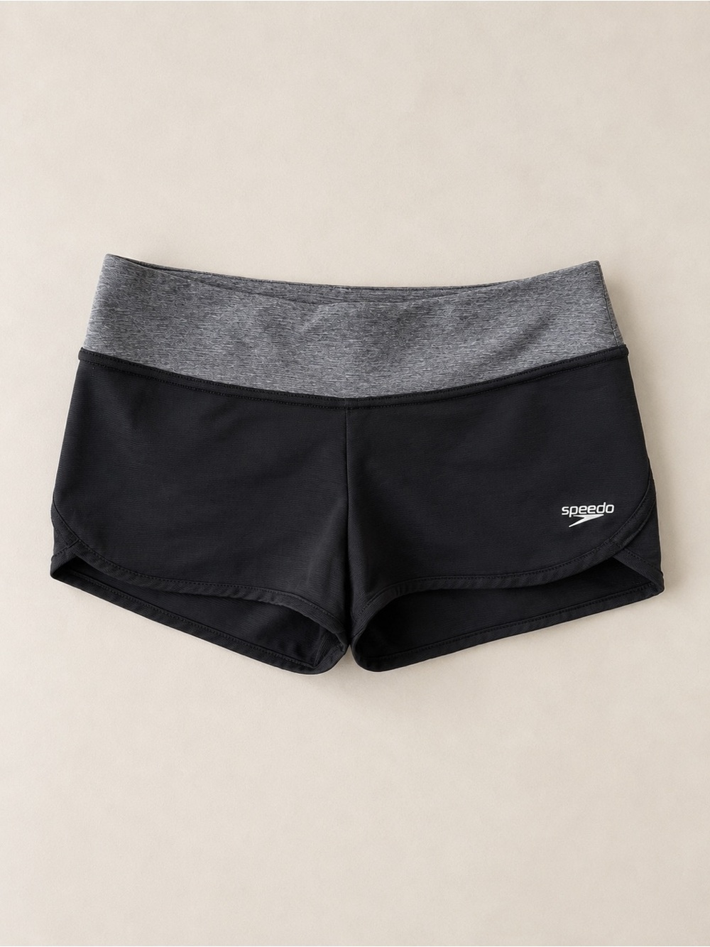Speedo Y2K Micro Athletic Shorts Black and Grey Size XS